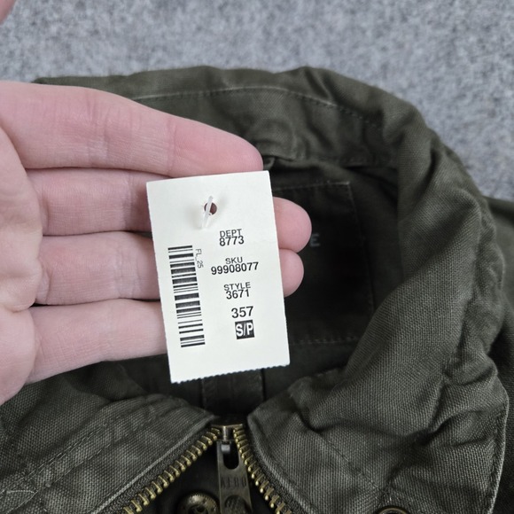 NWT Aeropostale Jacket Womens Small Green Utility Pockets Full Zip Lightweight - Picture 2 of 16